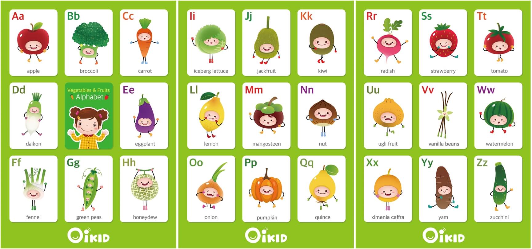 蔬菜字母卡！從字母到發音一次搞定！